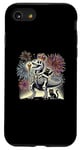 Coque pour iPhone SE (2020) / 7 / 8 Funny Happy New Year King T-Rex Dinosaure Feu d'artifice Chat