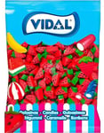 1 kg Vidal Strawberry Liquorice Slices - Stor Pose med Jordbærlakris