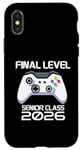 Coque pour iPhone X/XS Classe of 2026 Jeu vidéo Senior Level Final Level School Gamer