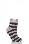 Ladies 1 Pair Elle Hand Knit Knotted Slipper Socks