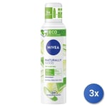 3x Nivea Deodorant Spray 125 Ml. Naturally Good Aloe Vera