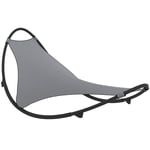 Transat Design Chaise Longue Bain De Soleil Lit De Jardin Terrasse Meuble D'extérieur À Bascule Avec Roues Acier Et Textilène Gris Helloshop26 02_0012962