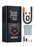 AstroAI Tyre Inflator Cordless Air Compressor, Portable Electric Bike Pump 150 PSI, with Digital Dual Values Display, Pressure Gauge, LEDLight, Rechargeable Tyre Pump for Car, Bike, Motorbike, Ball