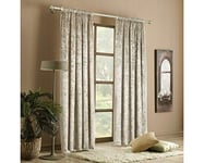 Curtains Crushed Velvet Thermal Insulated, Room Darkening Pencil Pleat Curtains (2 Panels) Window Curtains/Panels/Drapes, 168 cm per Panel Width available in 3 drops (Cream, 66 x 54 inch 168 x 137 cm)