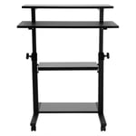 Bureau D'ordinateur Mobile Table Informatique Avec Roulettes Hauteur Réglable Table D?Ordinateur Support D?Ordinateur Portable