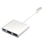 Type-C USB 3.1 pour USB-C 4K HDMI USB3.0 Adaptateur 3 dans 1 hub pour Macbook Silver argent