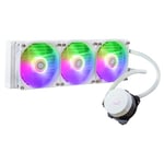 Cooler Master MasterLiquid 360L Core ARGB (2023) Watercooler pour Processeur - Pompe à Double Chambre Gen S, Radiateur & Ventilateurs ARGB 120mm Supérieurs, Brackets LGA 1700 & AM5 - Blanc