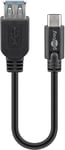 Goobay Sync & Charge Super Speed USB-C til USB A 3.0 forlengelseskabel, 0,2 m - svart