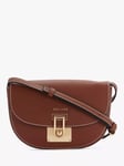 Jigsaw Denbigh Mini Leather Cross Body Saddle Bag, Classic Tan