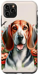 iPhone 11 Pro Max American English Coonhound Dog Halloween Watercolor Artwork Case