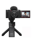 Sony Vlog Camera Zv1Fbdi.Eu Digital Camera (Vari-Angle Screen, 4K Video, Slow Motion, Vlog Features) &Amp; Compactible Multifunctional Wireless Handgrip - Camera Only