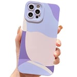 ECZOIL Coque iPhone 12 Pro Max,Mignon Aesthetic Art Peint Lens Protection de téléphone pour Les Cute Femmes Filles Coque Ultra Mince TPU Case for iPhone 12 Pro Max 6.7"-Violet