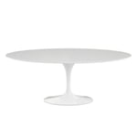 Knoll - Saarinen Oval Table - Matbord, 198 x 121 cm, Vitt underrede, skiva i Vit laminat - Spisebord - Eero Saarinen - Hvit - Laminat/Metall