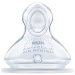 NUK First Choice+ Baby Bottle Teat, 0-6 Months, Silicone with Small Feed Hole, 2