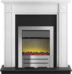 Adam Georgian Fireplace Suite in Pure White with Colorado Electric Fire in Br...