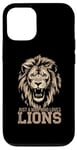 Coque pour iPhone 12/12 Pro Visage de lion drôle Meme Lions Citations Just A Man Who Loves Lions