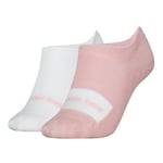 Calvin Klein Strømper 2P Women Footie High Cut Socks Hvit/Rosa One Size Dame