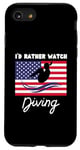 iPhone SE (2020) / 7 / 8 USA American Flag Diving I'd Rather Watch Diving Case