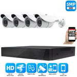 5MP CCTV CAMERA SYSTEM 4CH DVR OUTDOOR NIGHTVISION HOME SECURITY KIT+ 1TB HDD