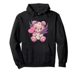 Kawaii teddy bear with lavel and lollipop Pullover Hoodie