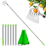 Darryy Cueille-Fruits avec Sac (Ø16 cm), Cueille Fruit Telescopique 2.4M, Cueilleur de Fruits, Accessoires De Jardinage Agricole pour La Récolte des Pommes, Oranges, Pêches Et Autres Fruits