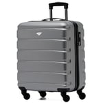 Flight Knight Bagage Cabine Leger a 4 Roues en ABS Approuve par Plus De 30 Compagnies Aeriennes, Dont Air France et easyJet Grand Sac De Cabine - 56x45x25cm (TSA) Charbon/Noir