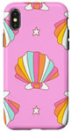 iPhone X/XS Cute Seashells Ocean Bright Rainbow on Pink Case