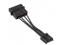 Kolink adapterströmkabel från 4-pin Molex till diskett - svart, 5 cm