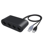 Adaptateur pour Manette Wii U GameCube, 4 Ports GameCube Converter pour Nintendo Wii U Super Smash Bros/ Switch/ PC/ Mac.