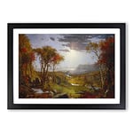 Big Box Art Autumn On The Hudson River by Jasper Francis Cropsey Framed Wall Art Picture Print Ready to Hang, Black A2 (62 x 45 cm)