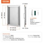 Porte d'Accès pour Barbecue-VEVOR-Simple Porte de Cuisine Extérieure 407x559x46 mm-Îlot de Barbecue-Argenté