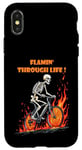 iPhone X/XS Funny skeleton bike ride Going through hell Biker skeleton Case