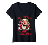 Womens Kamala Lost Merry Christmas - Funny Christmas 2024 Election V-Neck T-Shirt