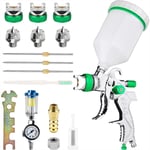 Pistolet à peinture professionnel haute pression Kit de pistolet à air comprimé Alimentation par gravité Pistolet à peinture pneumatique hvlp 600CC