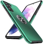 Anqrp Hidden Séries Coque Galaxy S21+ Plus 5G, Militaire Antichoc Pivoter la béquille Magnétique Intégrée Protection Multicouche Robuste Coque pour Samsung Galaxy S21 Plus 6,7 Pouces, Vert Foncé