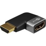 Goobay HDMI™ Vinklad Adapter 90° Horisontell, 8K @ 60 Hz, Guldbelagd