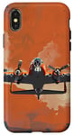 Coque pour iPhone X/XS Orange B-17 Flying Fortress Design géométrique minimaliste