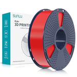 SUNLU PLA Plus Filament pour imprimante 3D, Filament PLA+ 1,75 mm, résistance améliorée, compatible avec les imprimantes 3D FDM, précision dimensionnelle +/- 0,02mm, bobine de 1kg (2,2 LBS), Rouge