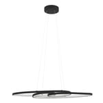 EGLO Suspension luminaire LED Gianella, lustre pour salon et salle à manger, lampe de plafond suspendue en métal noir et plastique blanc, blanc chaud
