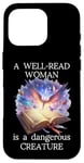 Coque pour iPhone 16 Pro A Well Read Woman is a Dangerous Creature Floral Book Reader