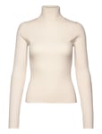 Turtleneck Ribbed Sweater Tops Knitwear Turtleneck Beige Mango