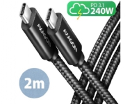 AXAGON BUCM4X-CM10AB USB-C till USB-C Kabel, USB4 Gen 3×2, 1 m, PD 240W, 8K HD, ALU, geflochten - schwarz
