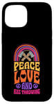 iPhone 15 Peace Love And Axe Throwing Bohemian Rainbow Case