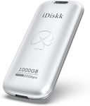 Disque Dur SSD Externe de 1 to jusqu'à 2000 Mo/s, USB 3.2 Gen 2 x 2 USB-C, SSD Portable Haute Performance avec câble USB-C, Format de Poche 2000 Mo/s (argenté)