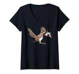 Womens Roadrunner Mouse Road Runner Bird Hunting Predator Art Mice V-Neck T-Shirt