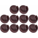 Cyclingcolors - 10x Support de tringle rond ø 25mm en plastique Tube Barre Penderie Dressing Armoire Placard Montage Mural, marron foncé