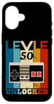 iPhone 16 Level 50 Unlocked: Vintage Video Game Controller 50 Birthday Case