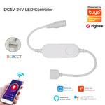 TUYA Zigbee-Mini contrôleur de bande LED intelligent,5V,12V,24V,RGBW,RGBWW,RGB + CCT,contrôleur de gradateur RVB,Alexa Echo Plus,commande vocale - Type RGBCCT