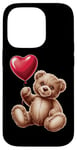 Coque pour iPhone 14 Pro Ours en peluche coeur amour joyeux Saint-Valentin