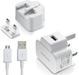 Samsung U90UWE 2AMP Mains Charger & USB Cable Fits Galaxy Tab 3 8.0 WiFi WHITE